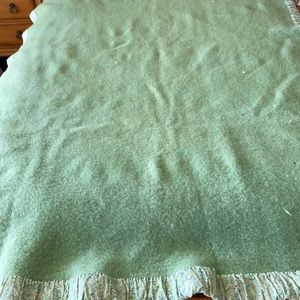 Vintage Mariposa green wool blanket